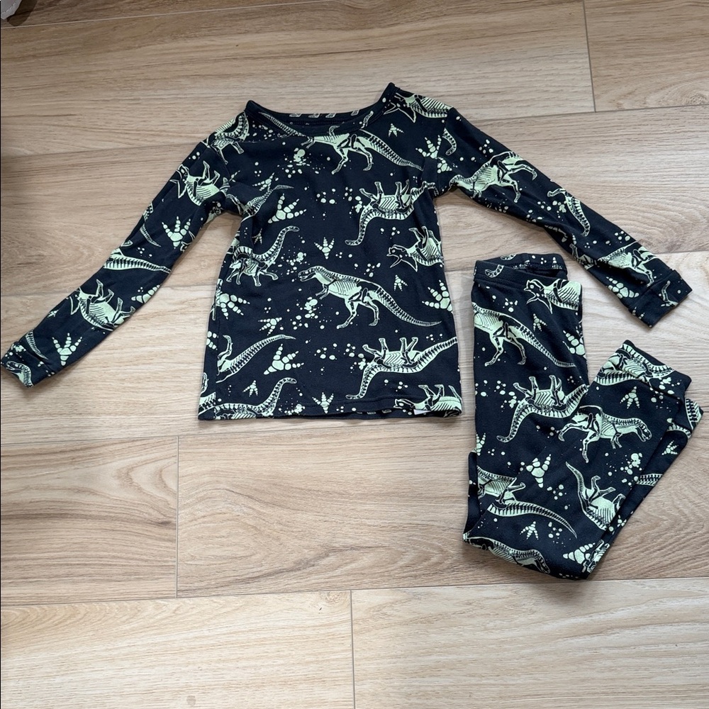 babyGap Organic Cotton PJ Set with Dinosaur Print - Glows in the Dark!